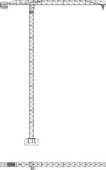 Sketch vector illustration of a tower crane