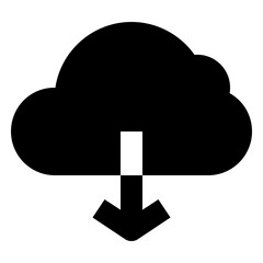 Cloud Down glyph icon