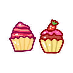 cupcake doodle. can use for sticker etc