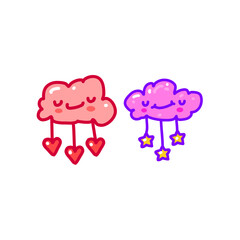 cute cloud doodle isolated object