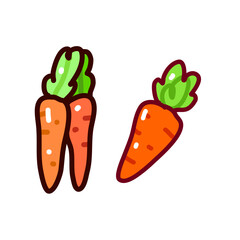 carrot doodle in isolated background