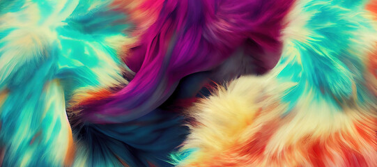 colorful tie dye brush feather texture background with Generative AI Technology