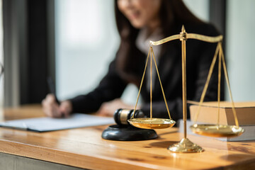 Businesswoman Lawyers having  Concepts of  Legal services at the law office work Legal advice online