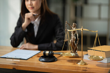 Businesswoman Lawyers having  Concepts of  Legal services at the law office work Legal advice online