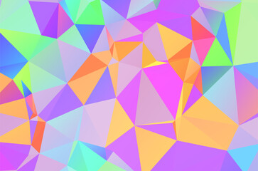Vector illustration of a complex polygonal surface. Creative background in a low poly style. Crumpled colorful backdrop consisting of triangles of different sizes and colors.