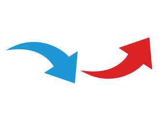 p-down arrow icon set, vector illustration
