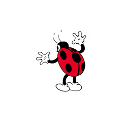 Fototapeta na wymiar vector illustration of cartoon red bug