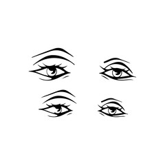 vector illustration of four eyes
