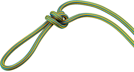 Tied Knot on the climbing rope, Climbings Equipment