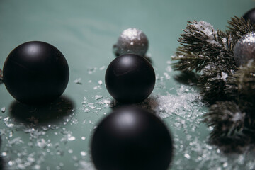 black christmas balls