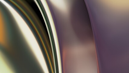 Green and gold metallic zoomed impressive curves abstract dramatic modern luxurious and exclusive 3D rendering graphic design element background material