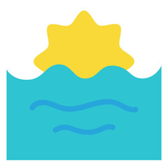 sunset flat icon