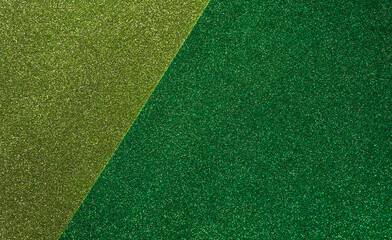 Happy St Patrick's Day decoration background concept made from green glitter paper.