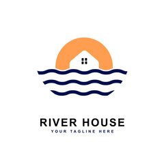River House Logo Design Inspiration, Vector Illustration