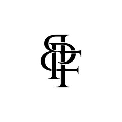 bpf initial letter monogram logo design