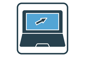 Laptop icon illustration. icon related to multimedia. Solid icon style. Simple vector design editable