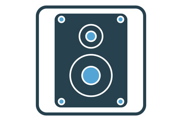 Sound box icon illustration. icon related to multimedia, music. Solid icon style. Simple vector design editable