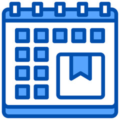 Calendar blue line icon