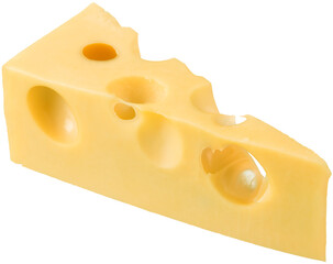 swiss cheese cut out on white