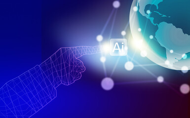 Hand touching hologram pattern signing ai innovation thrives business modern science and technology