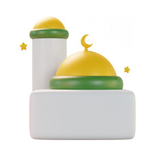 3d illustration of ramadan islamic mosque icon isolated