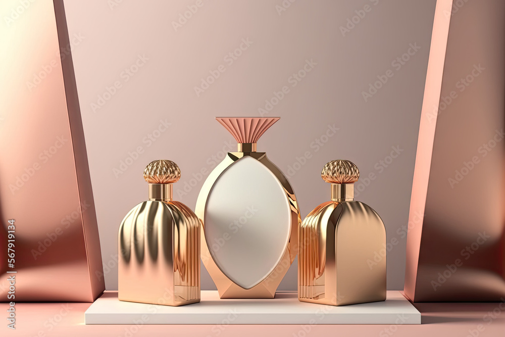 Canvas Prints stylish mockup of perfume bottles. generative ai