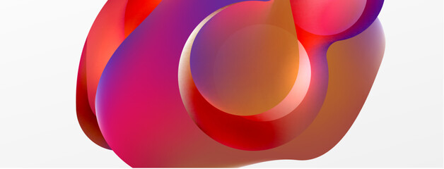 Fluid abstract background, round shapes and circle flowing design for wallpaper, banner, background or landing