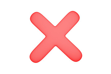 Red cross X vector icons set. Delete, Red X on transparent background. PNG image