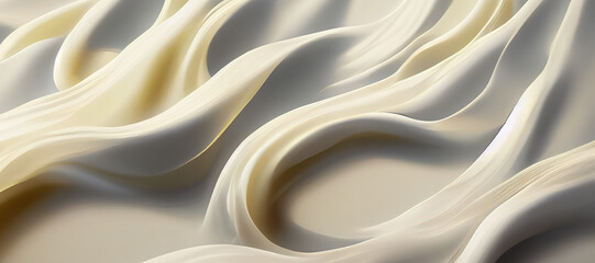 cream white wave texture background with Generative AI Technology