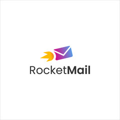 Rocket mail logo template