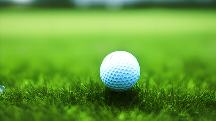 ゴルフボールのアップ　芝生　golf ball up lawn