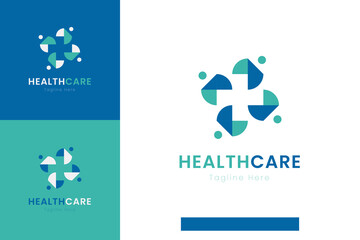 Set of medical healthcare logo vector design templates with different color styles