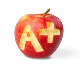 Red Apple with letter A+