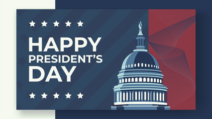 The White House illustration for President's day banner and posters, vector illustration background