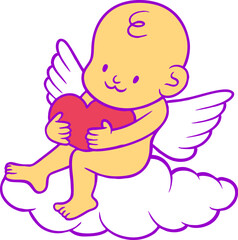 Valentine Baby Cupid Illustration