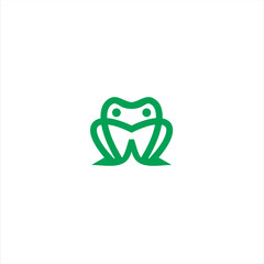Frog simple minimalistic stylized, Line icon and colored version, toad vector illustration.