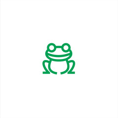 Frog simple minimalistic stylized, Line icon and colored version, toad vector illustration.
