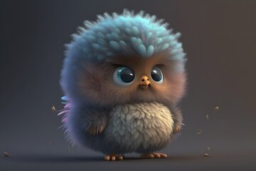 Obraz premium cute fluffy bird created using Generative AI Technology