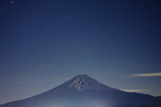 富士山と星夜写真