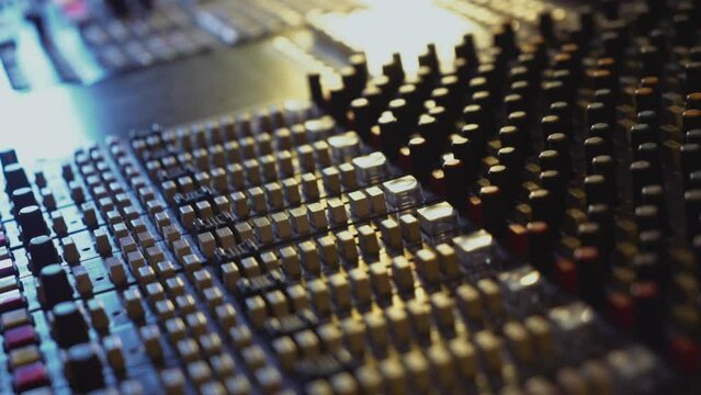 Mixing Console in Music Studio