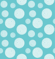 Japanese Flower Petal Circle Vector Seamless Pattern