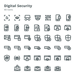 Digital security icon sets
