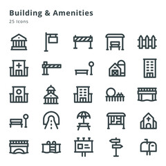 Building & amenities icon sets