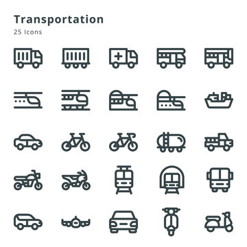 Transportation icon sets