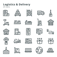 Logistics and delivery icons