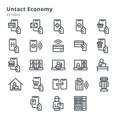 Fototapeta na wymiar untact economy icons