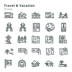 travel and vacation icons