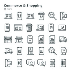 Commerce and shopping icons - obrazy, fototapety, plakaty