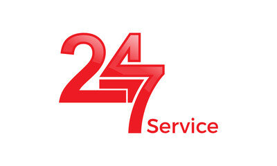 24-hours and 7 days Service Logo Design Template.