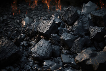 Black coals found in nature as a backdrop metallurgical coals. Generative AI